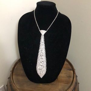 Rhinestone Tie Necklace